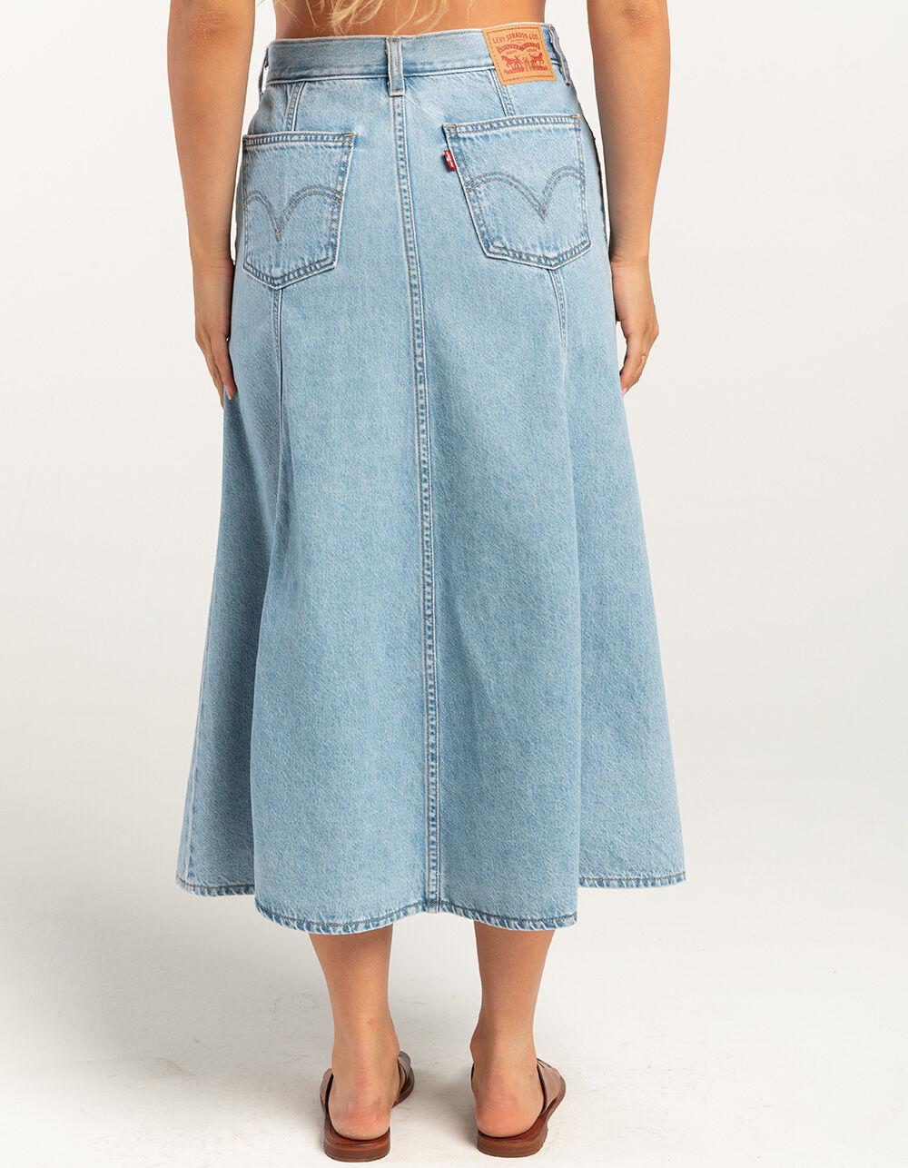 LEVI'S Fit And Flare Womens Denim Midi Skirt - I Will - SUPER SLUB Product Image