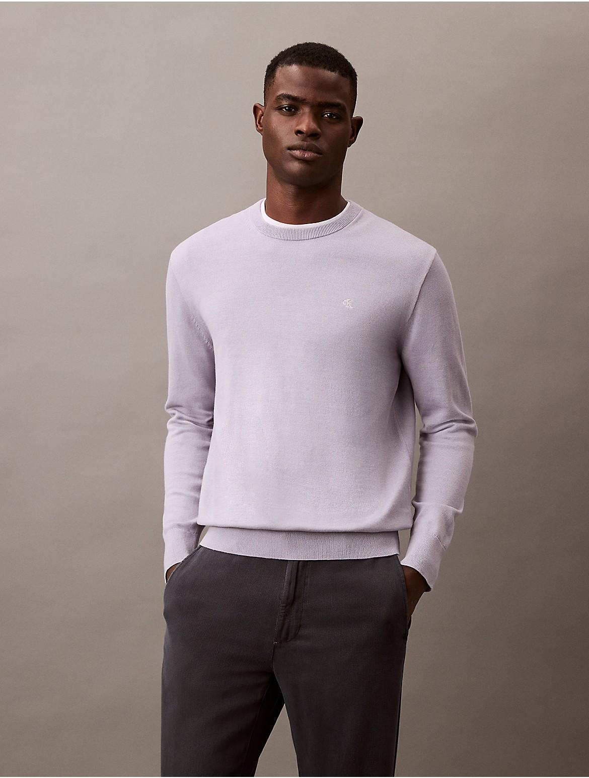 Calvin Klein Mens Smooth Cotton Sweater - Grey Product Image