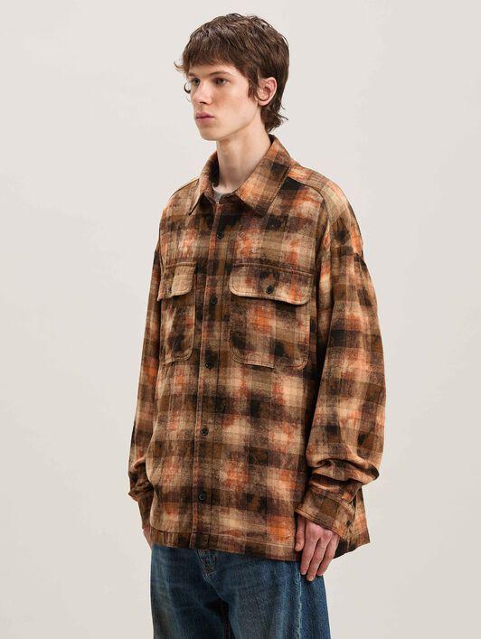 BEAR IN MIND CHECK SHIRT LS ORANGE - BRO Product Image