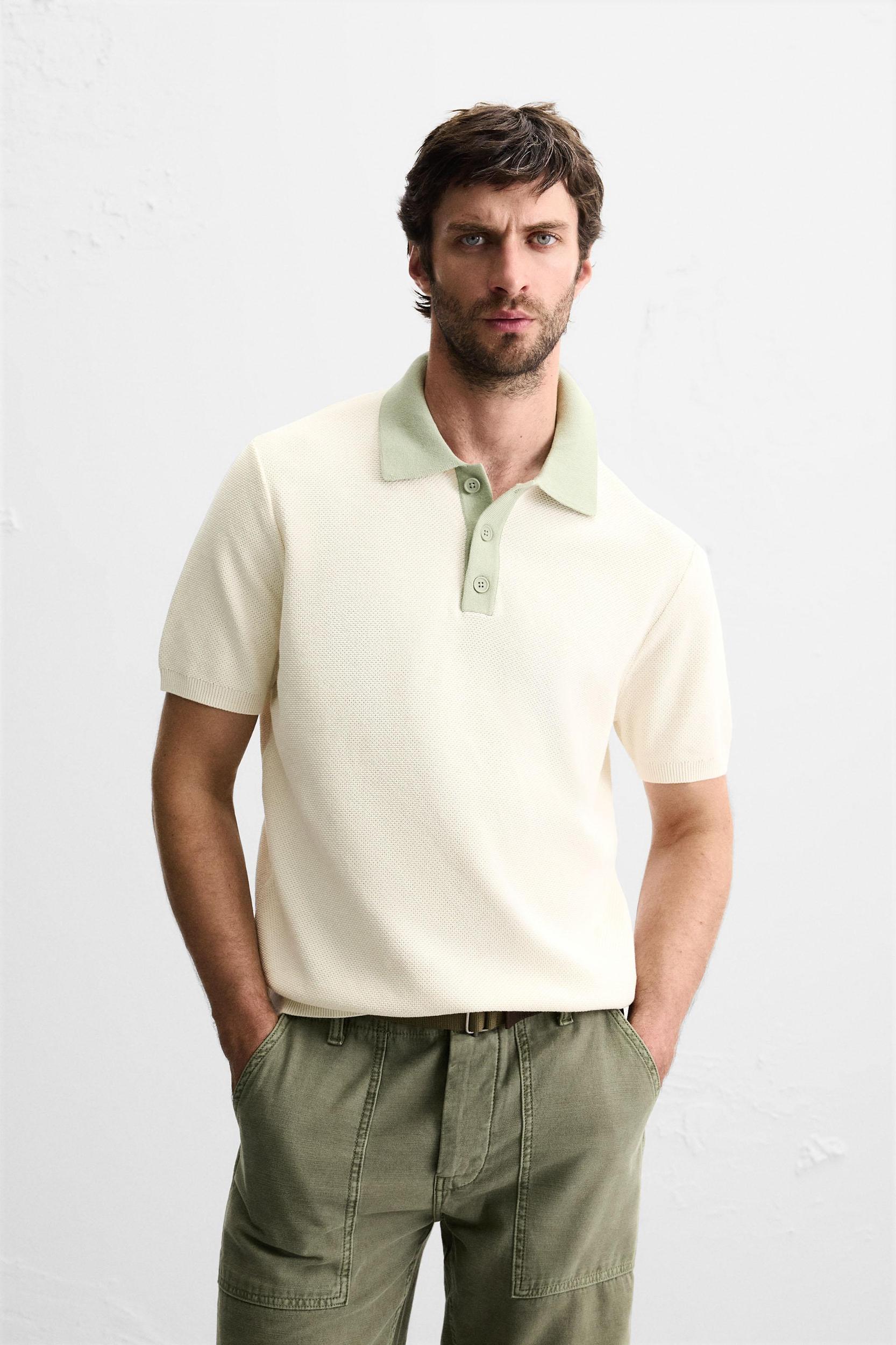CONTRAST KNIT POLO SHIRT Product Image