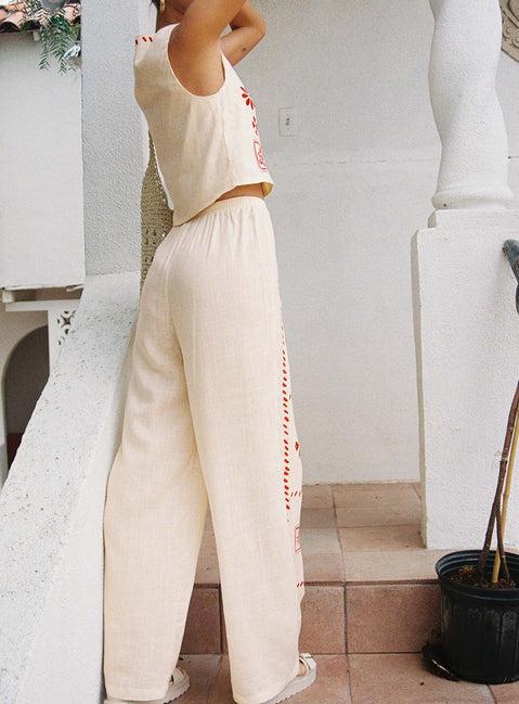 Grazia Pants Cream / Red Product Image