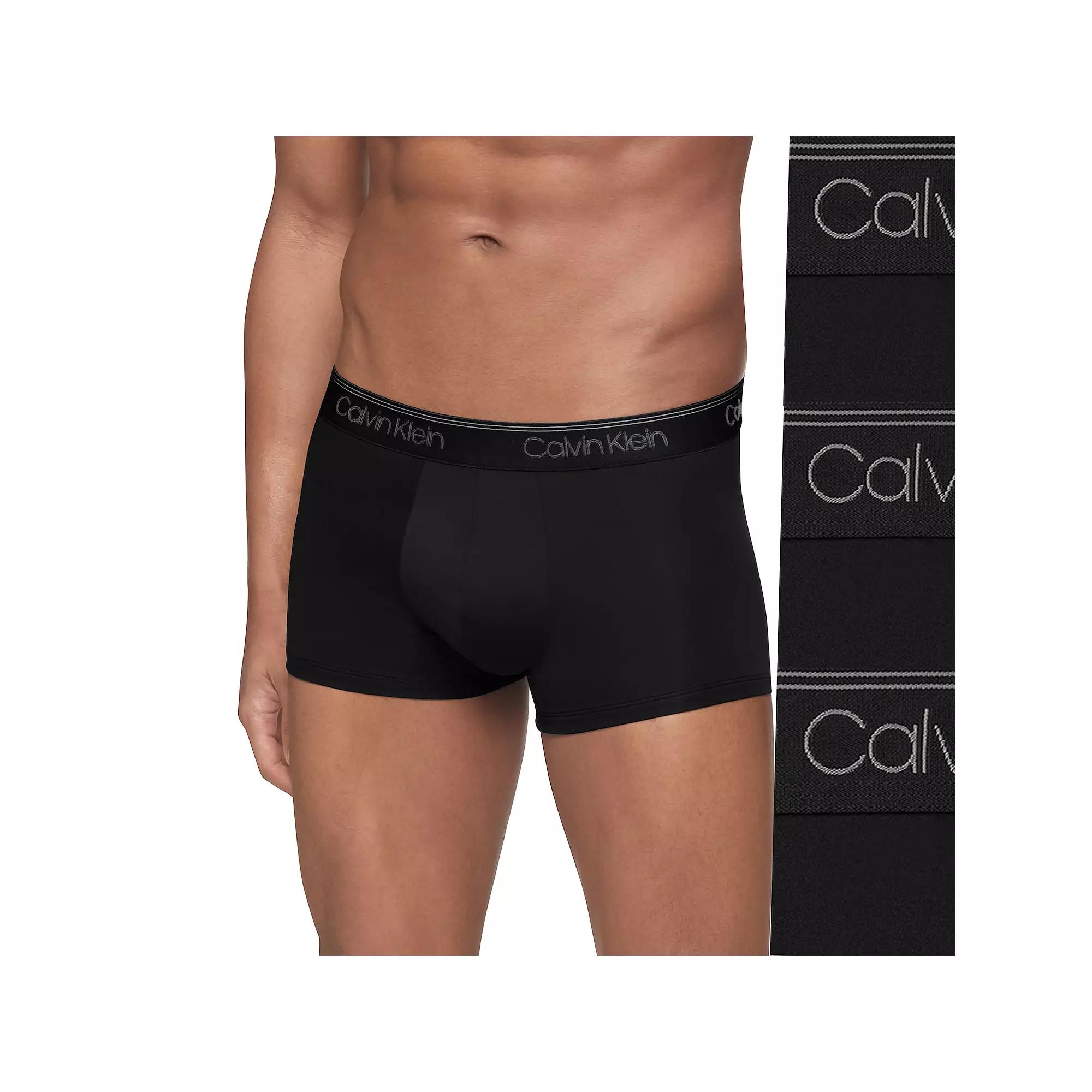 Men’s Calvin Klein 3-Pack Microfiber Stretch Low-Rise Trunks, Men's,  Product Image