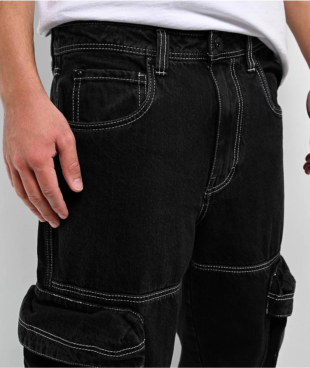 Ninth Hall Ambush Black 3D Cargo Pants Product Image