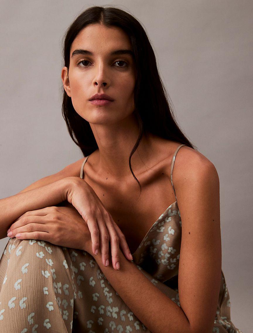 Printed Floral Textured Midi Dress Product Image