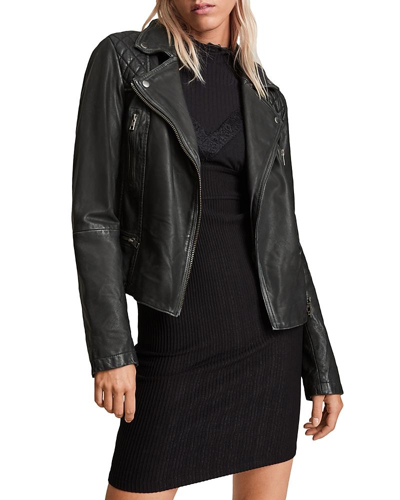 Womens Cargo Leather Biker Jacket Size 0 Product Image