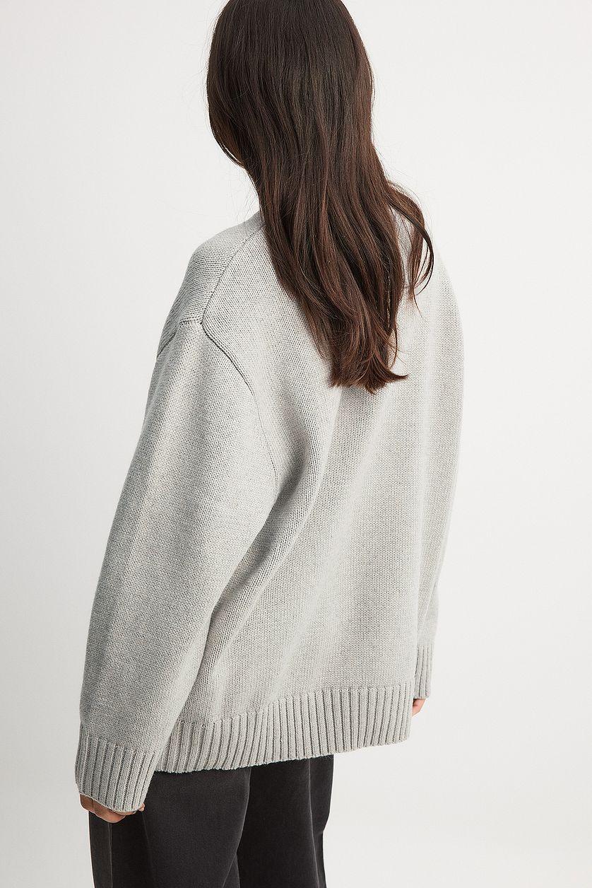 Oversized Round Neck Knitted Sweater Product Image