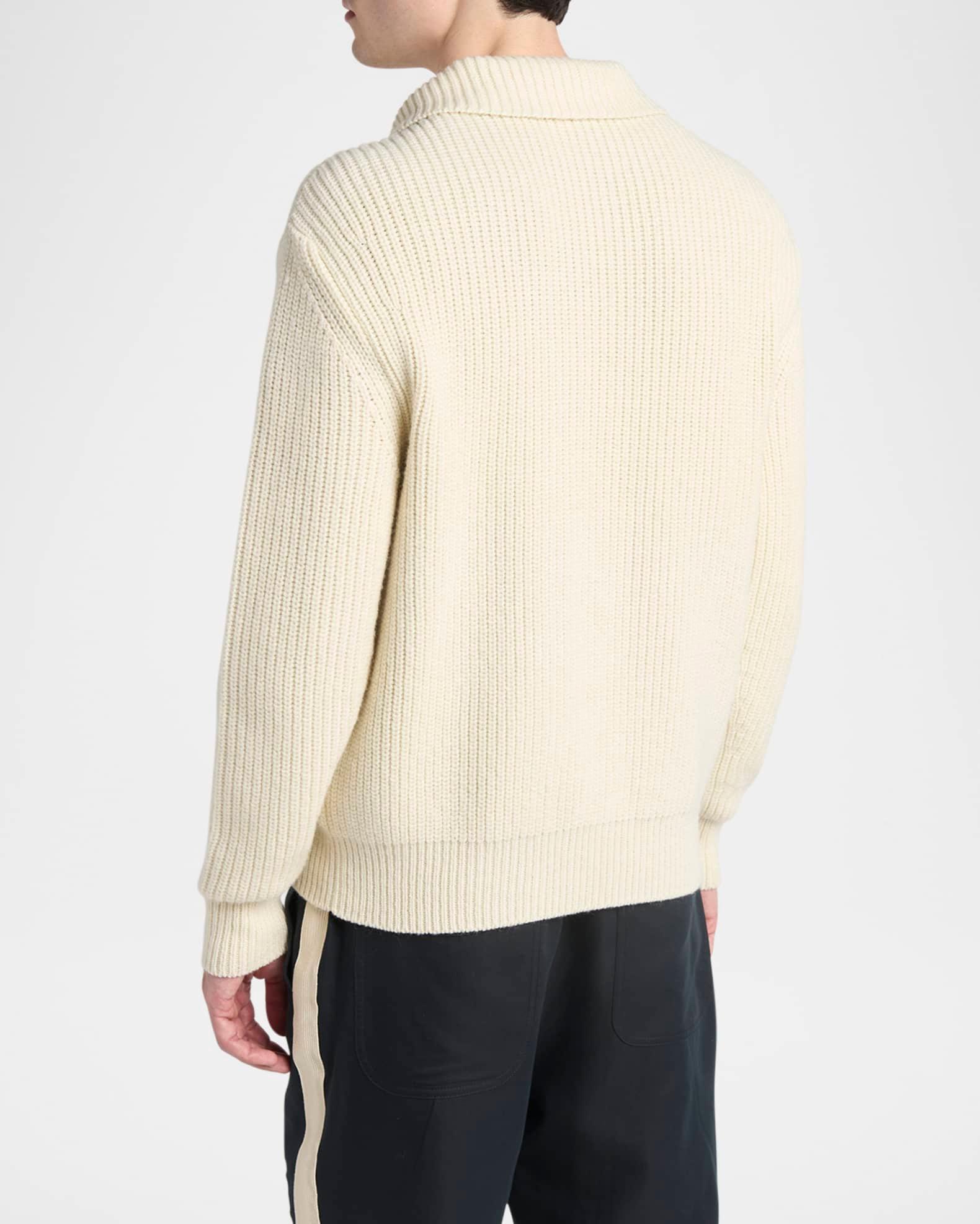 Men's Wool and Mohair Blend Full Zip Sweater Product Image