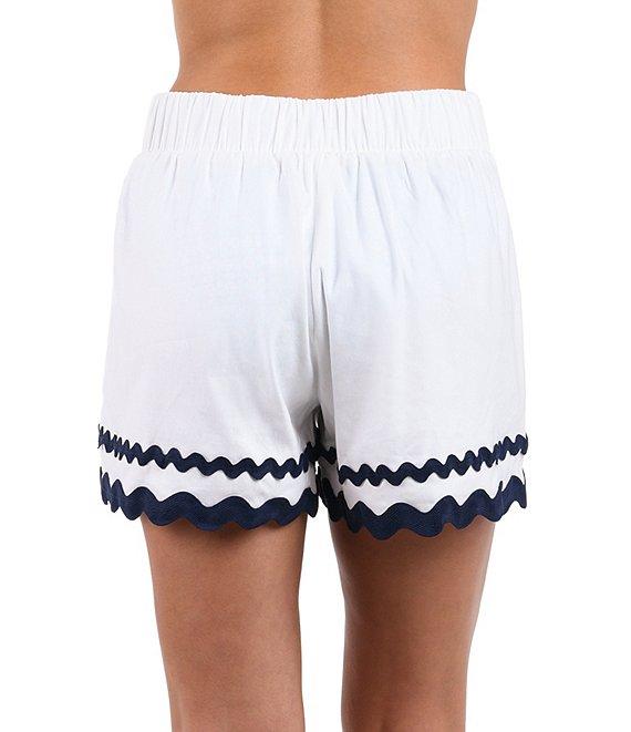 La Blanca Poolside Chic Linen Rick Rack Trim Pull-On Swim Cover-Up Shorts Product Image