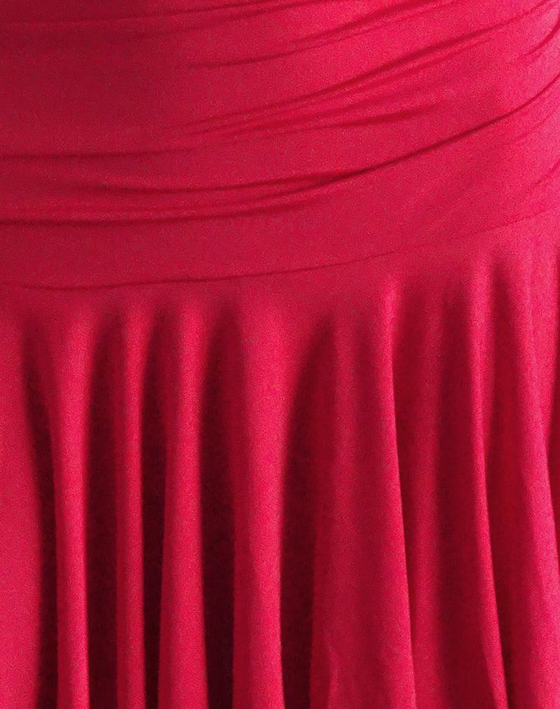 Winslet Plunge Mini Dress in Slinky Red Female Product Image