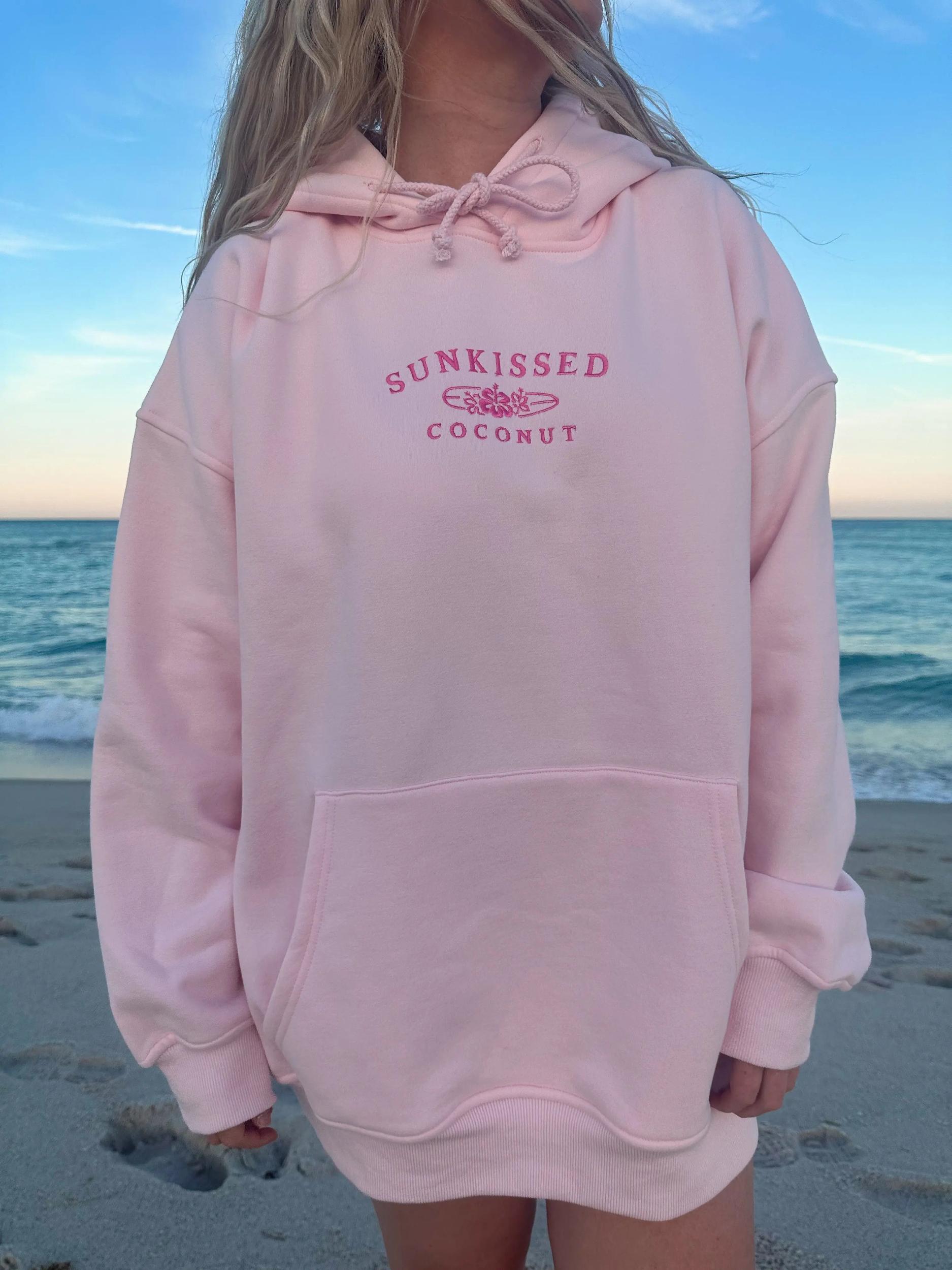 Tana Light Pink Embroider Sunkissedcoconut Hoodie Product Image