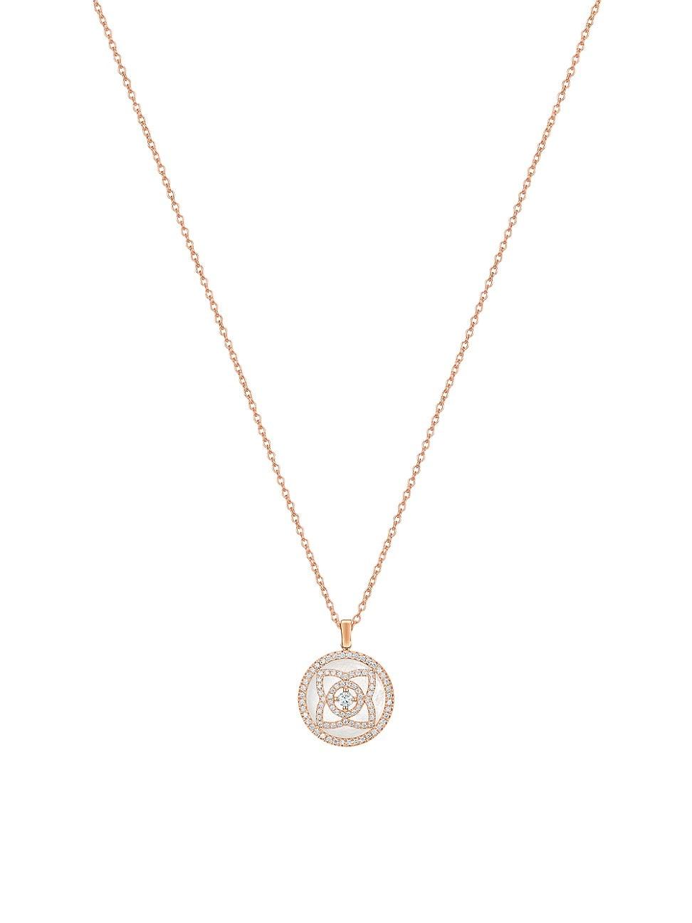 Womens Enchanted Lotus Reversible Diamond & Mother-Of-Pearl Pendant Necklace Product Image