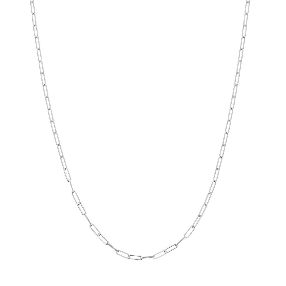 14k Gold Paper Clip Link Chain Necklace, Women's, Size: 18", White Product Image