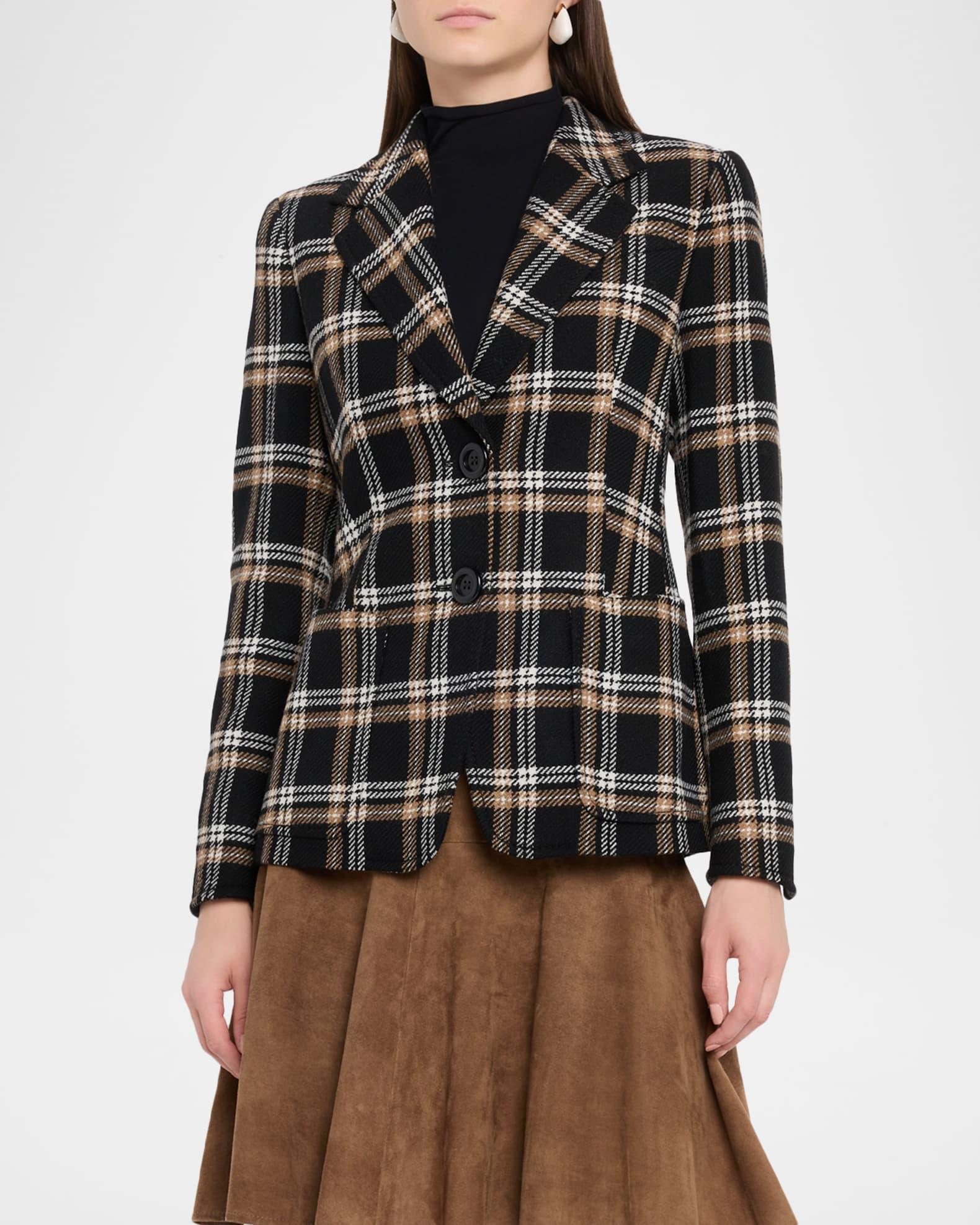 Wool Check Single-Breasted Jacket Product Image