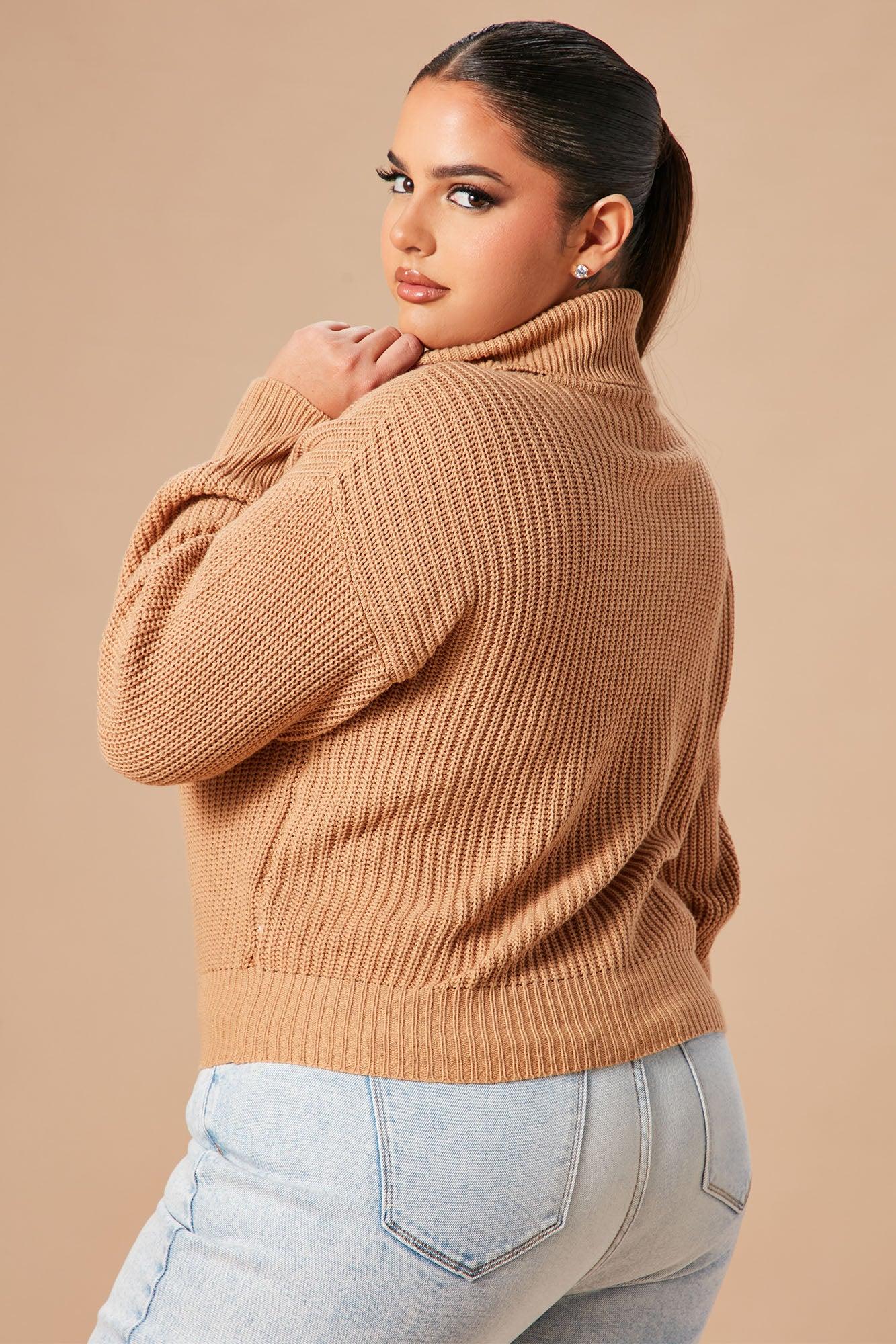 Roll With The Flow Turtleneck Sweater - Camel Product Image
