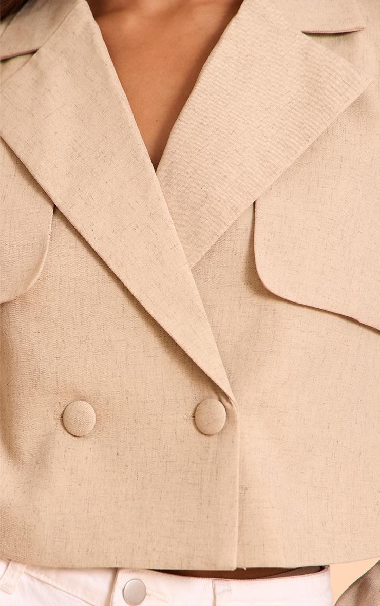 Stone Linen Look Short Trench Product Image