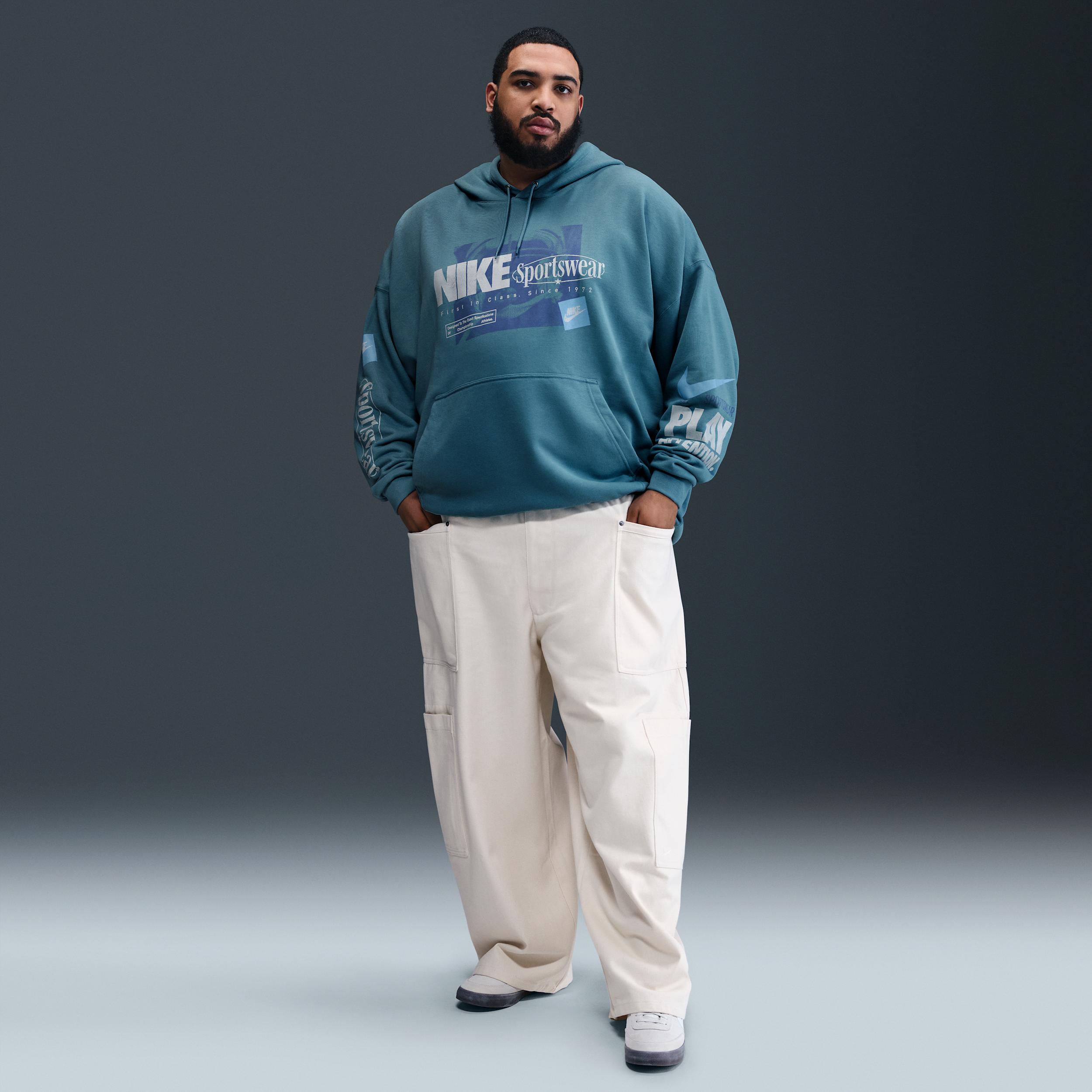 Nike Mens Club Oversized French Terry Pullover Hoodie | IB8257-464 Product Image