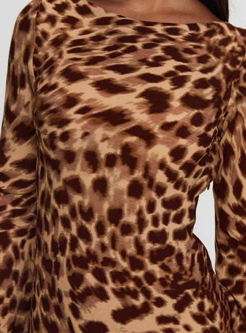 Halo Bias Mini Dress Leopard Product Image