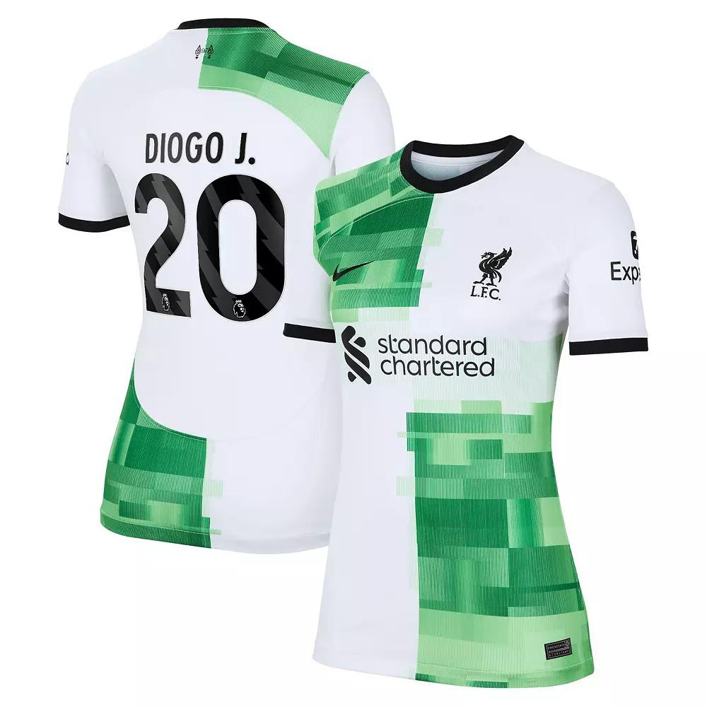 Women's Nike Diogo Jota White Liverpool 2023/24 Away Replica Player Jersey, Size: Small, Lvp White Product Image