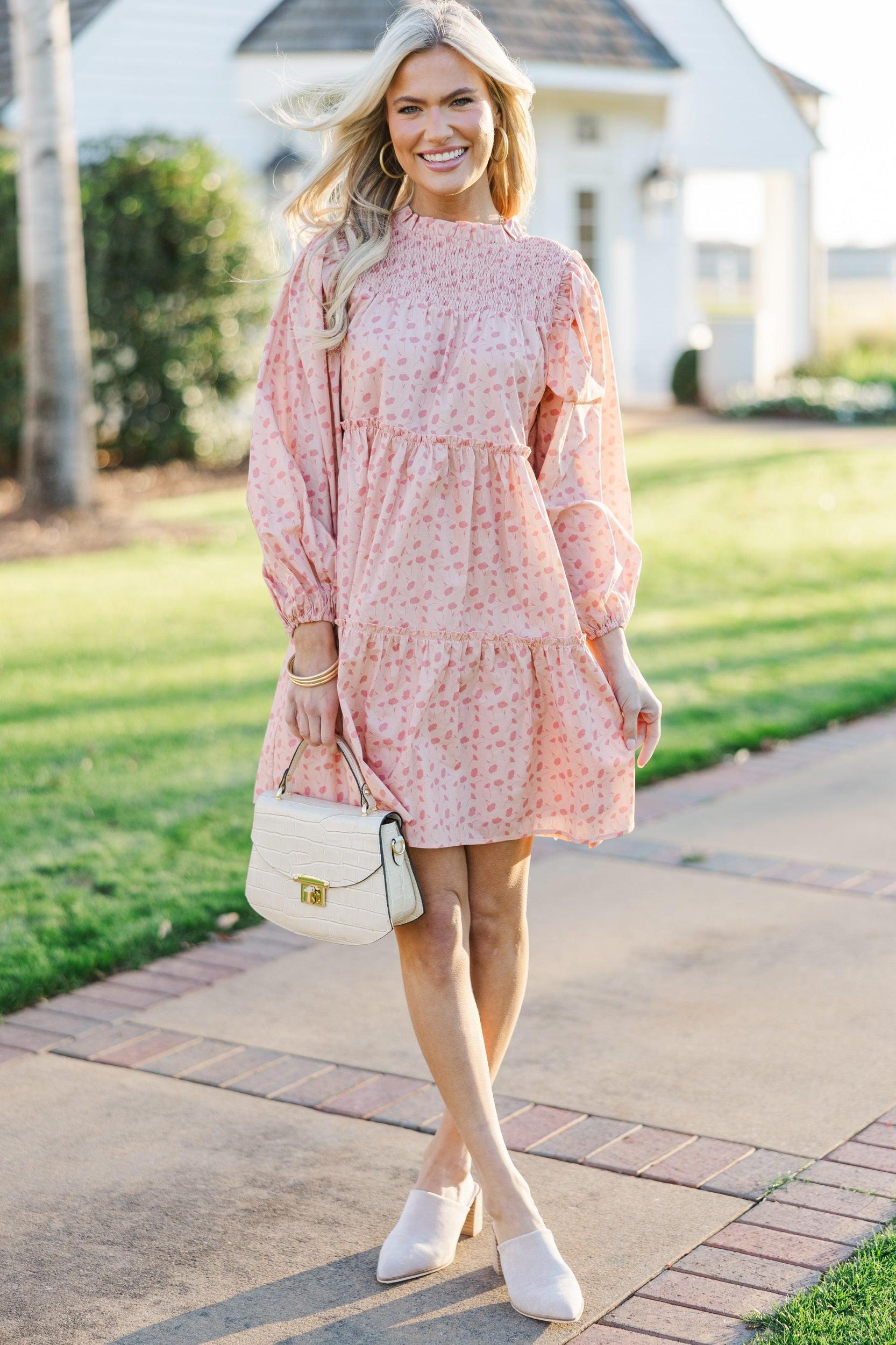 Be Your Best Pink Floral Babydoll Dress Female Product Image