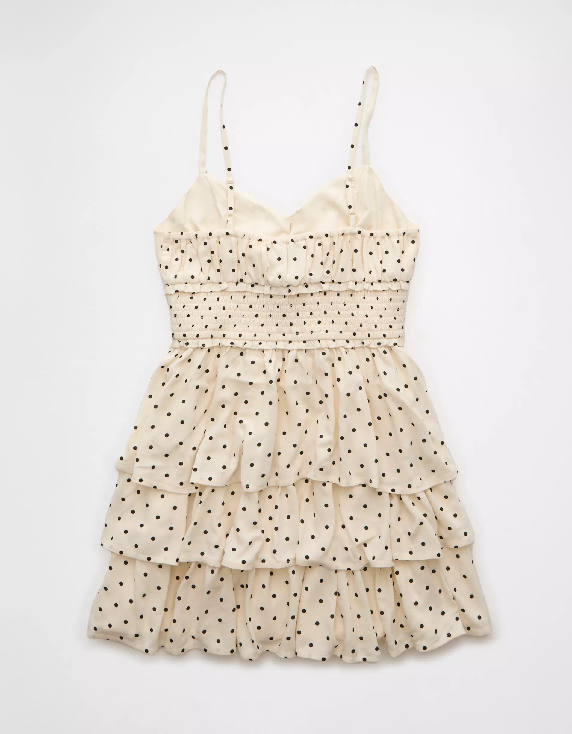 AE Tiered Polka Dot Mini Dress Product Image