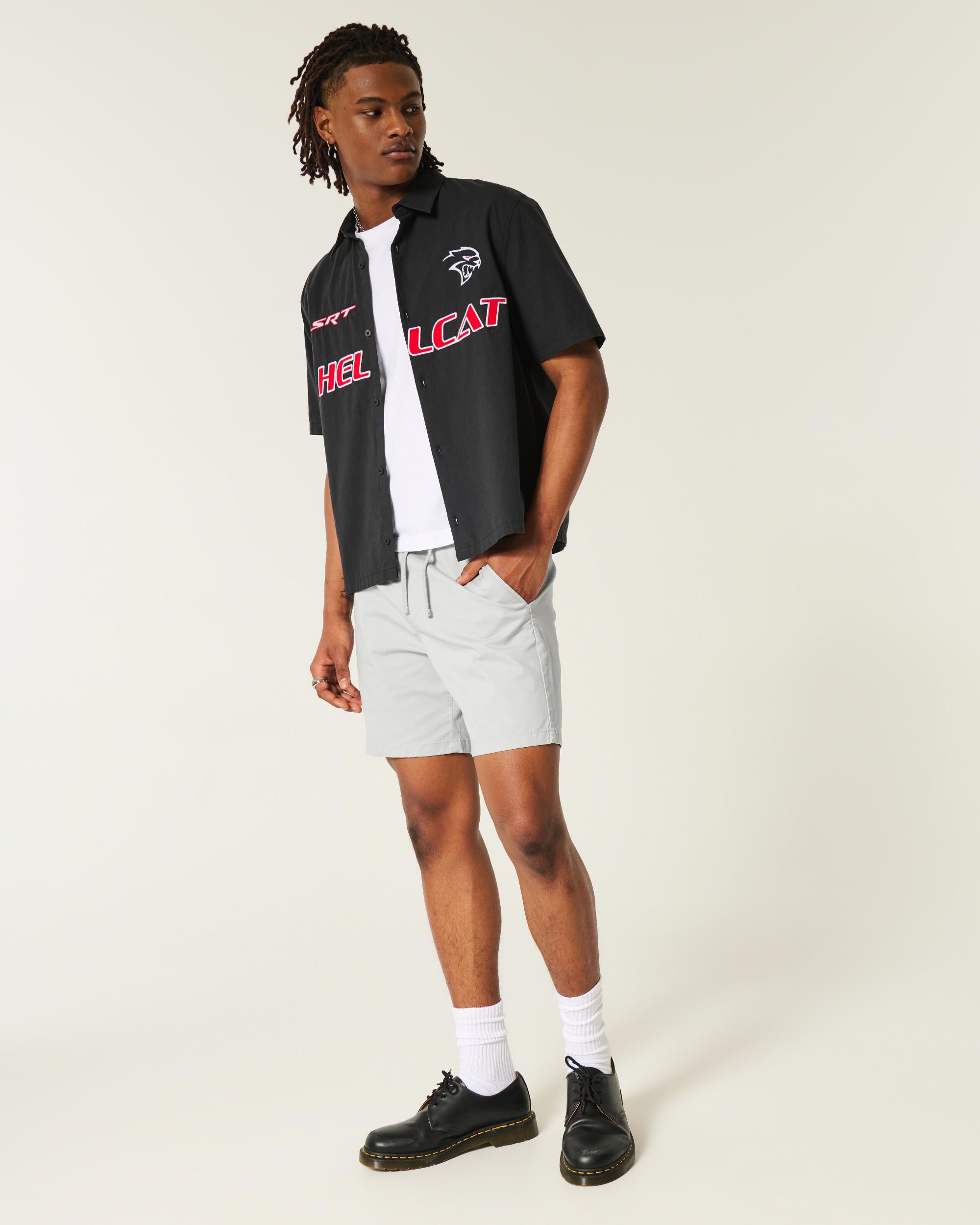 Above-the-Knee Twill Pull-On Shorts Product Image