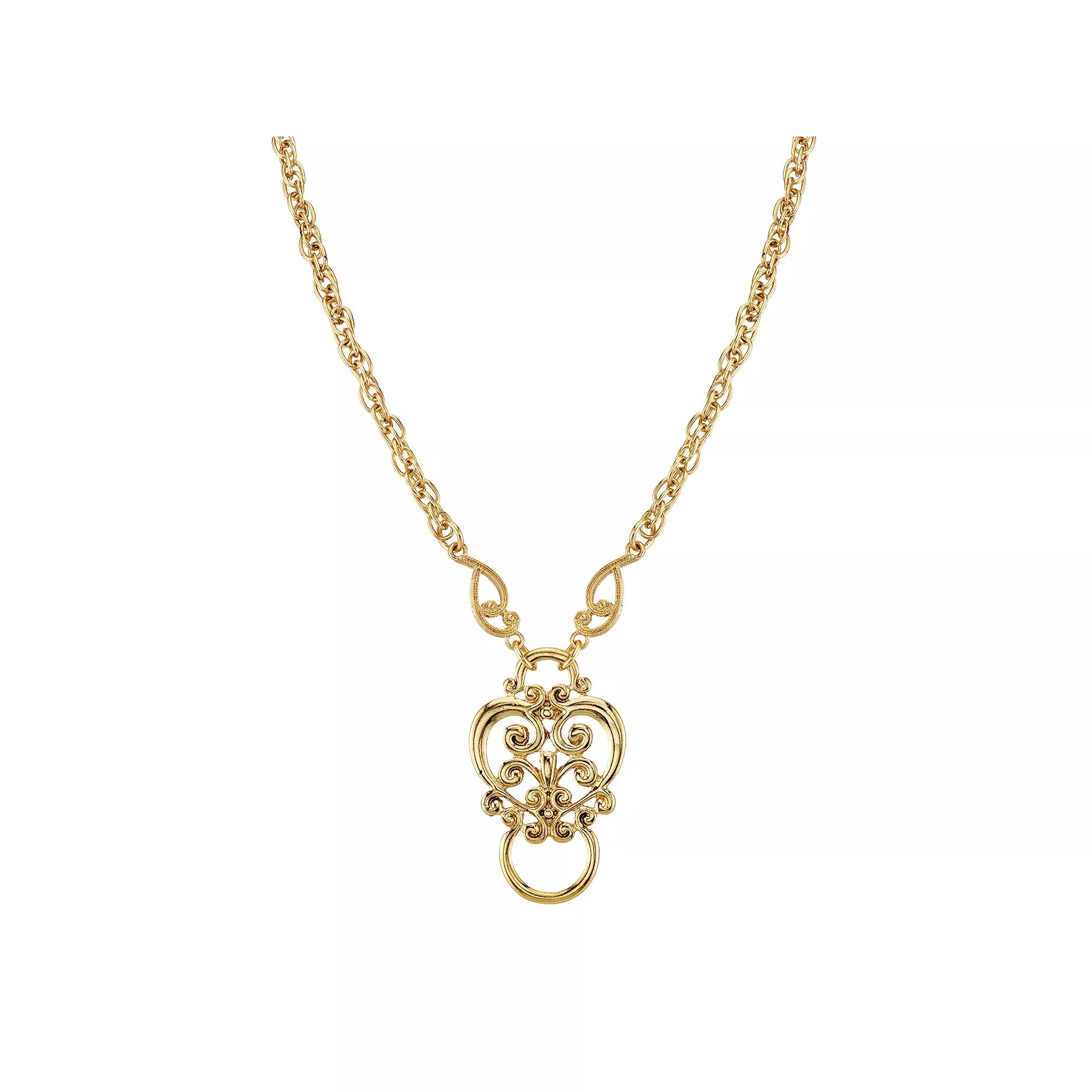 1928 Angel Pendant Necklace, Womens, Gold Tone Product Image