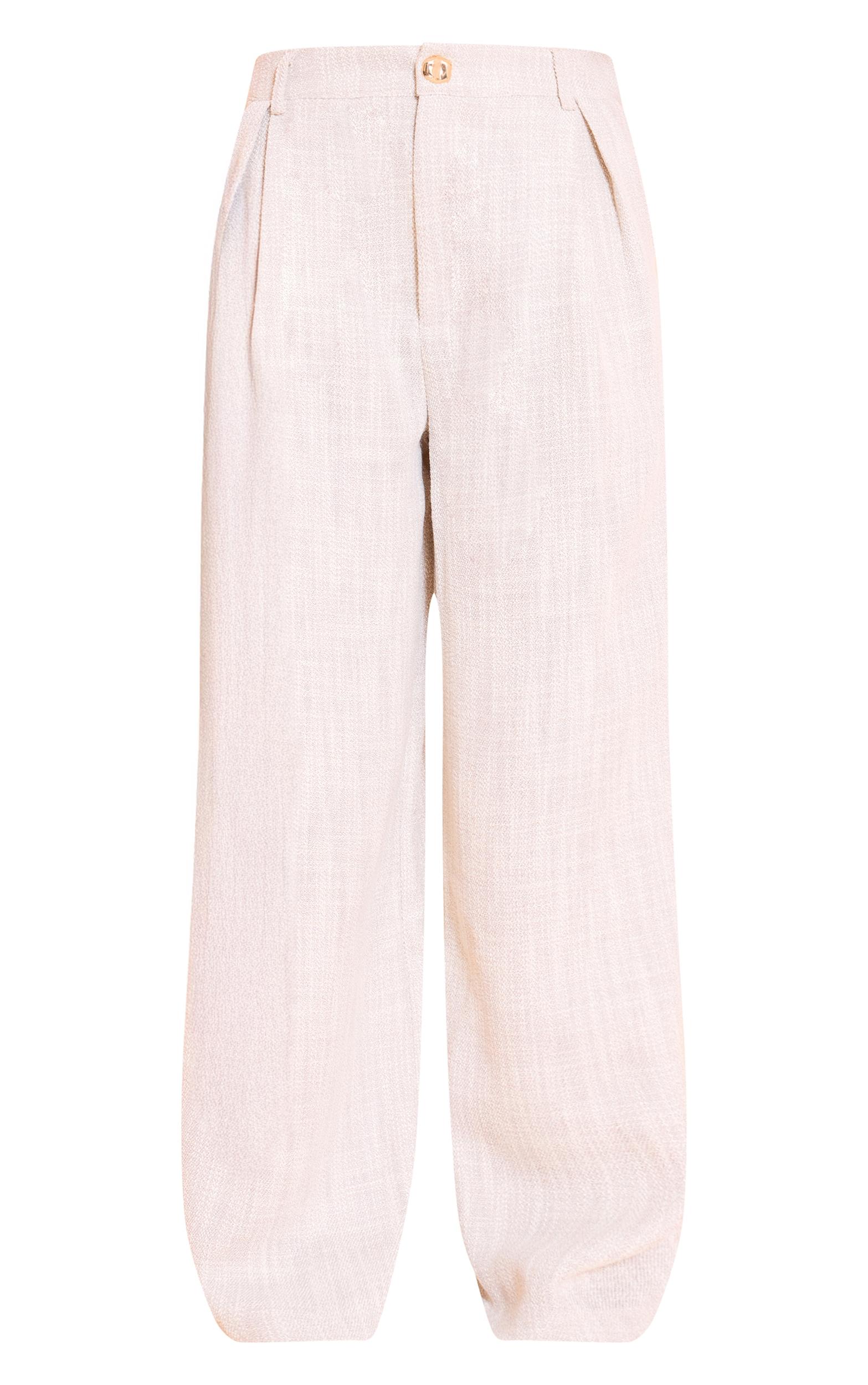 Petite Stone Tailored Linen Look Wide Leg Pants Product Image