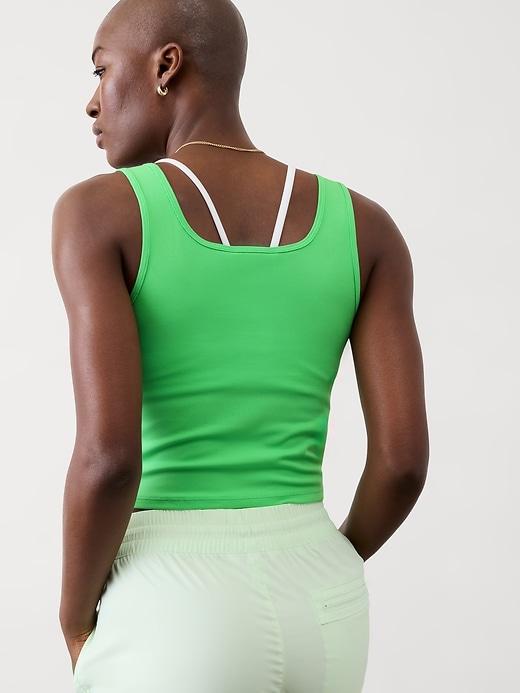 Signature Rib Square Neck Crop Tank Product Image