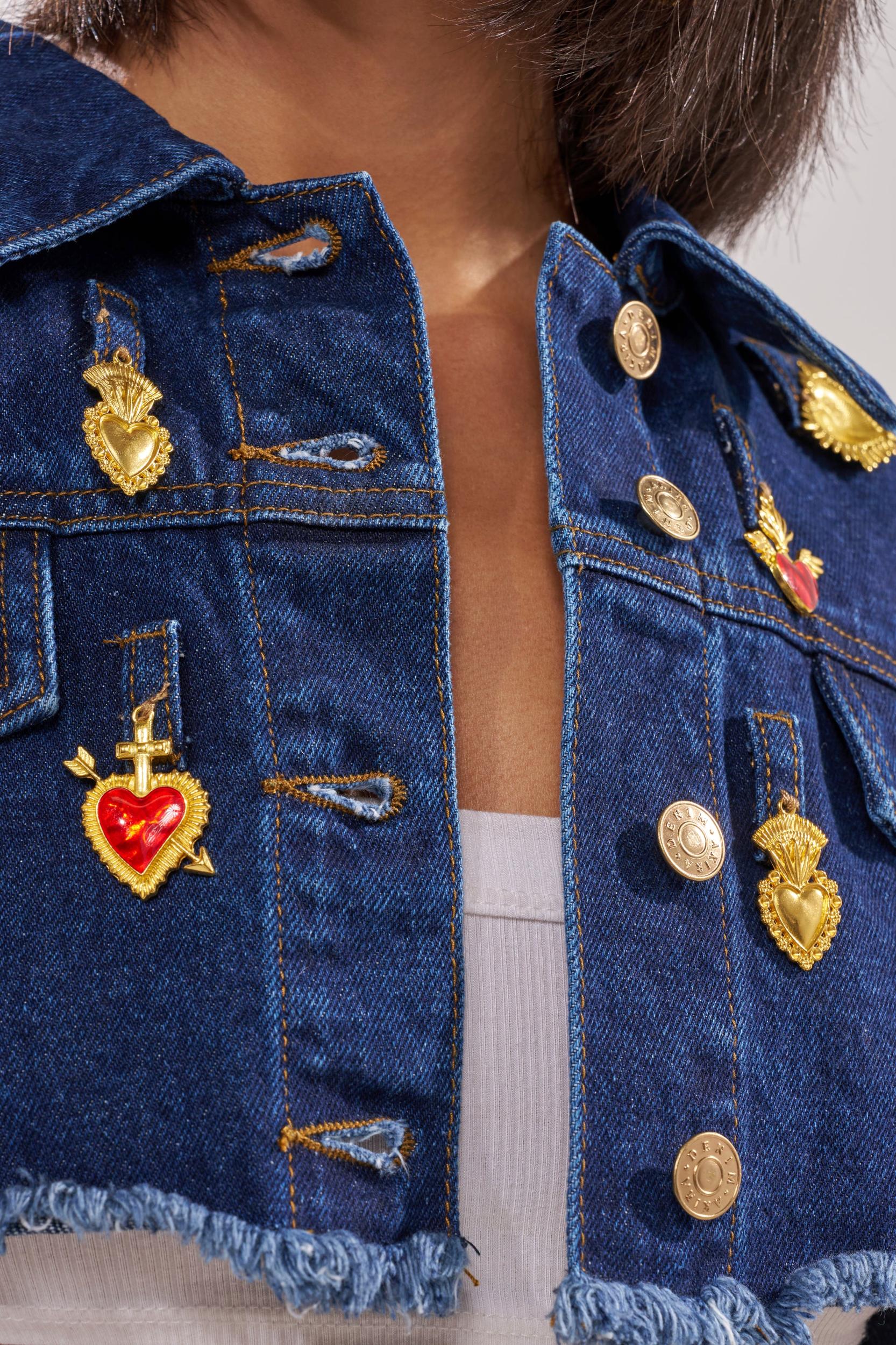 JUST A CRUSH CROPPED DENIM JACKET Product Image