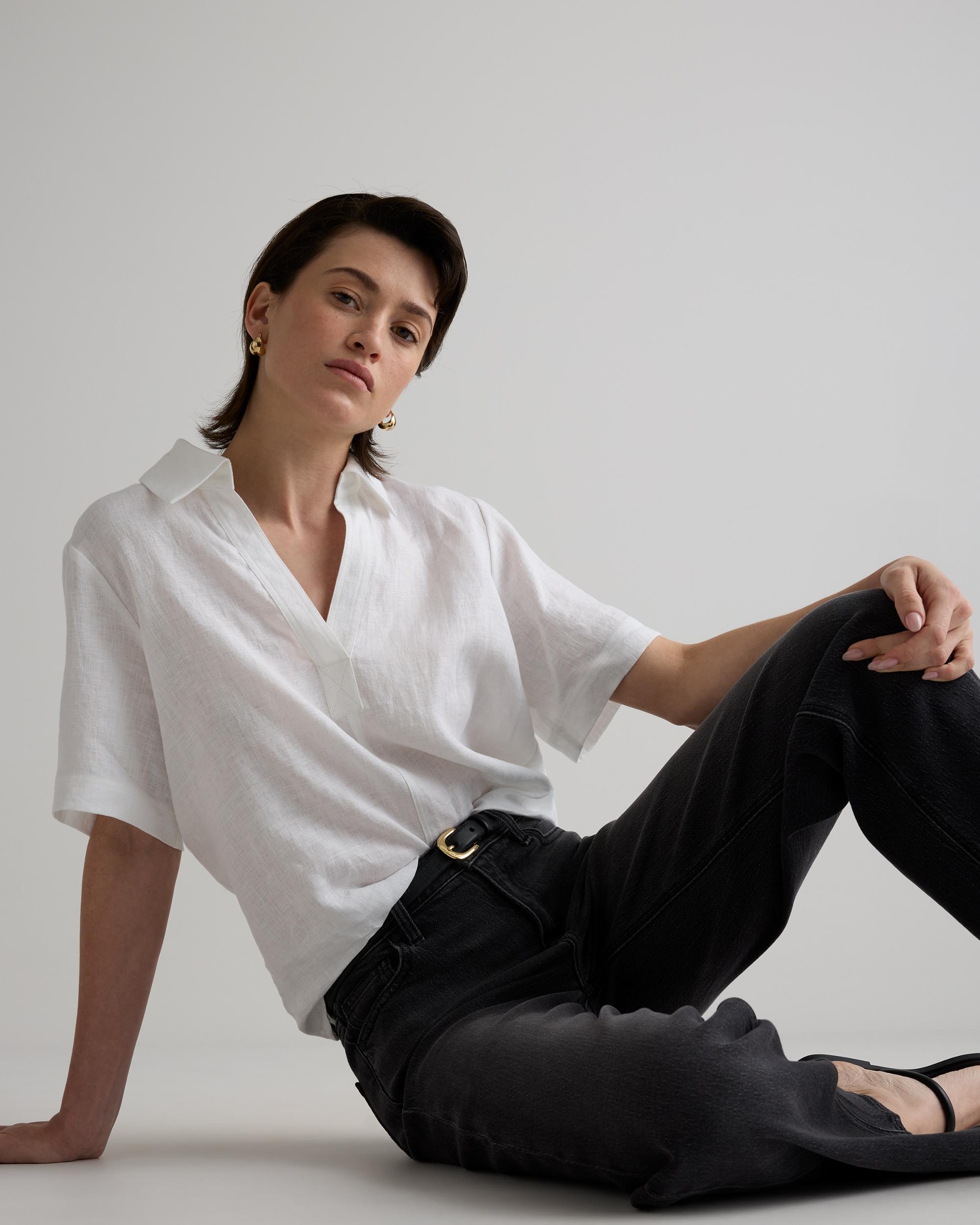 Quince | Women's Bella Stretch Relaxed Straight Jeans Organic Cotton Product Image