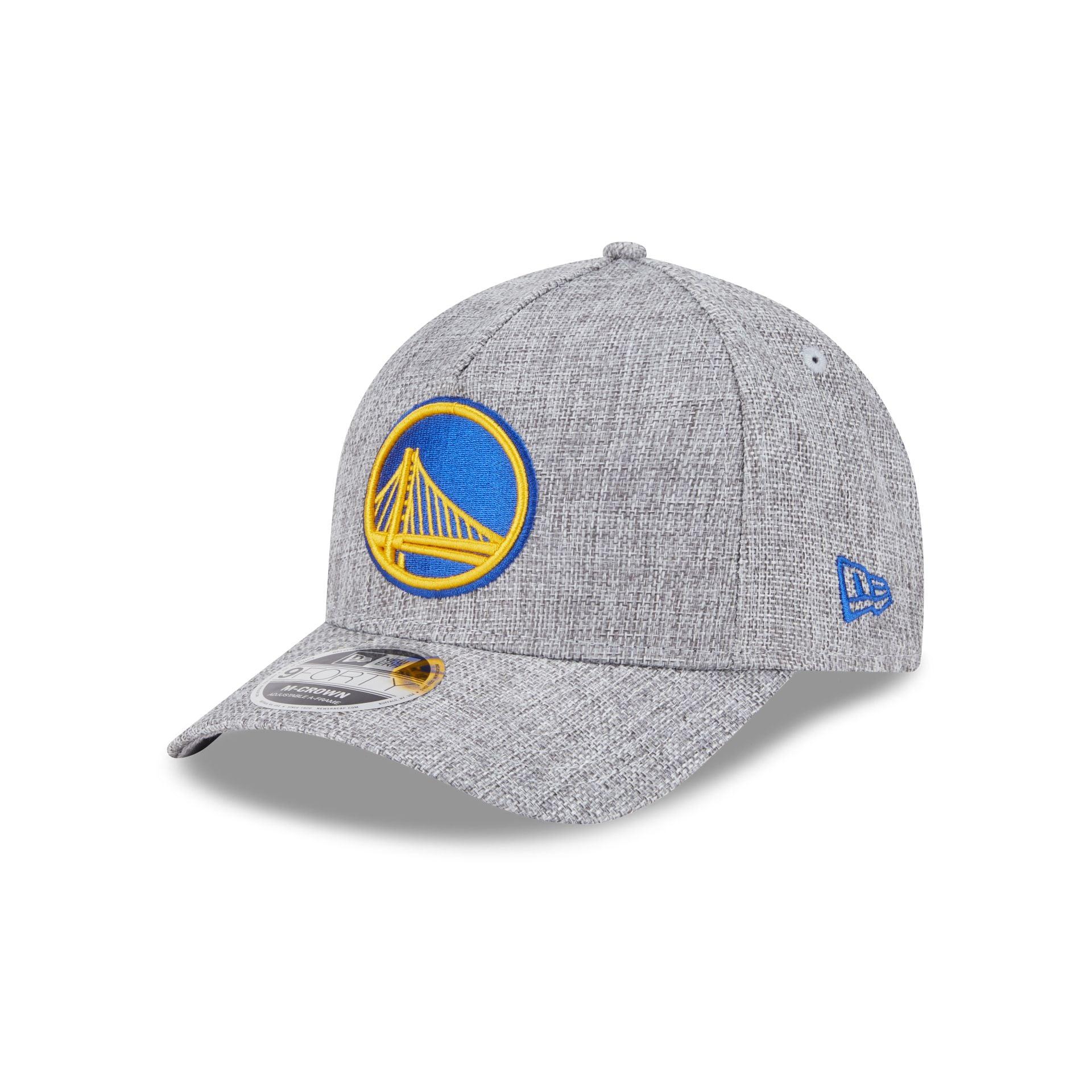 Golden State Warriors Cotton Weave Gray 9FORTY M-Crown A-Frame Snapback Hat Male Product Image