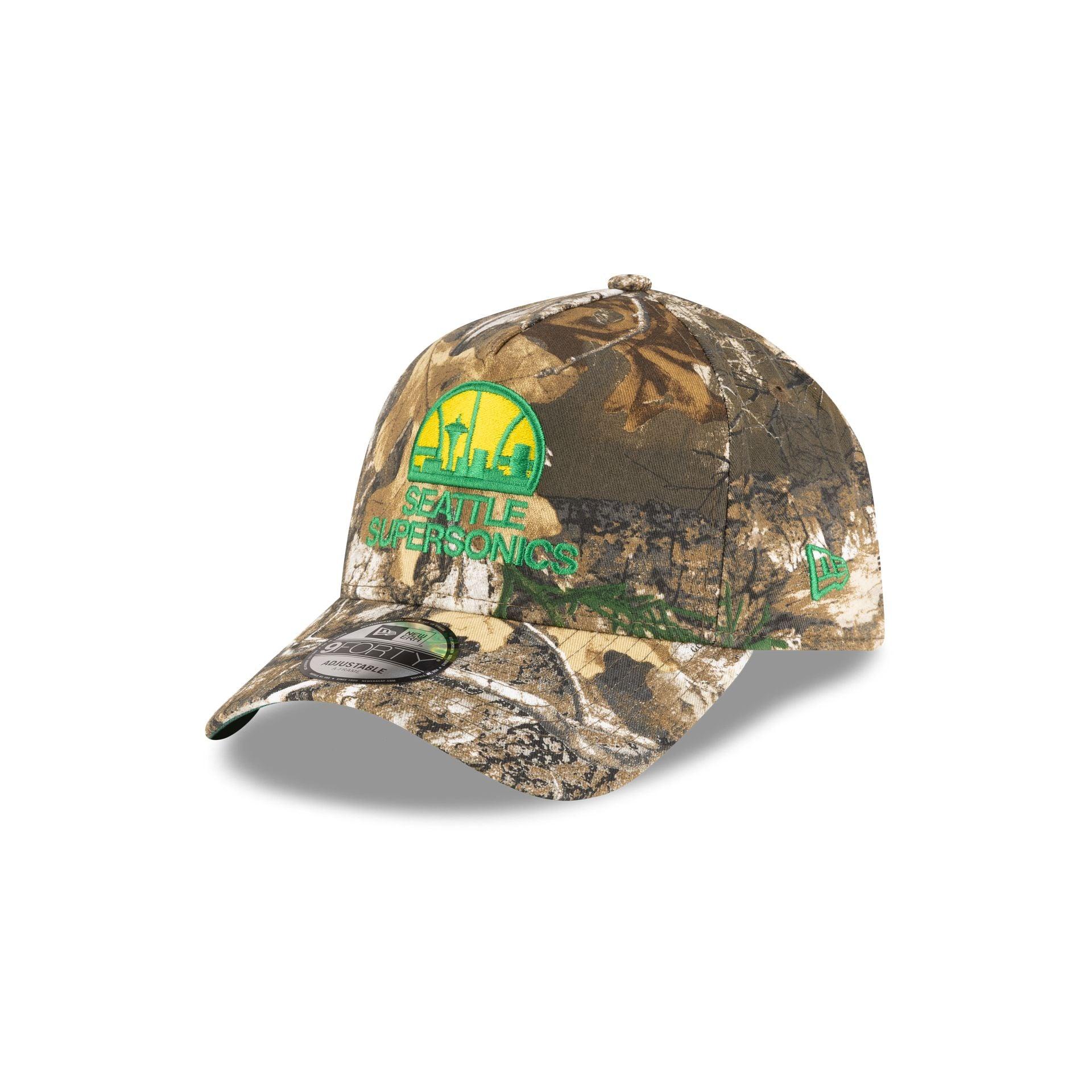 Seattle SuperSonics 1975-1995 Hardwood Classics Realtree 9FORTY A-Frame Snapback Hat Male Product Image