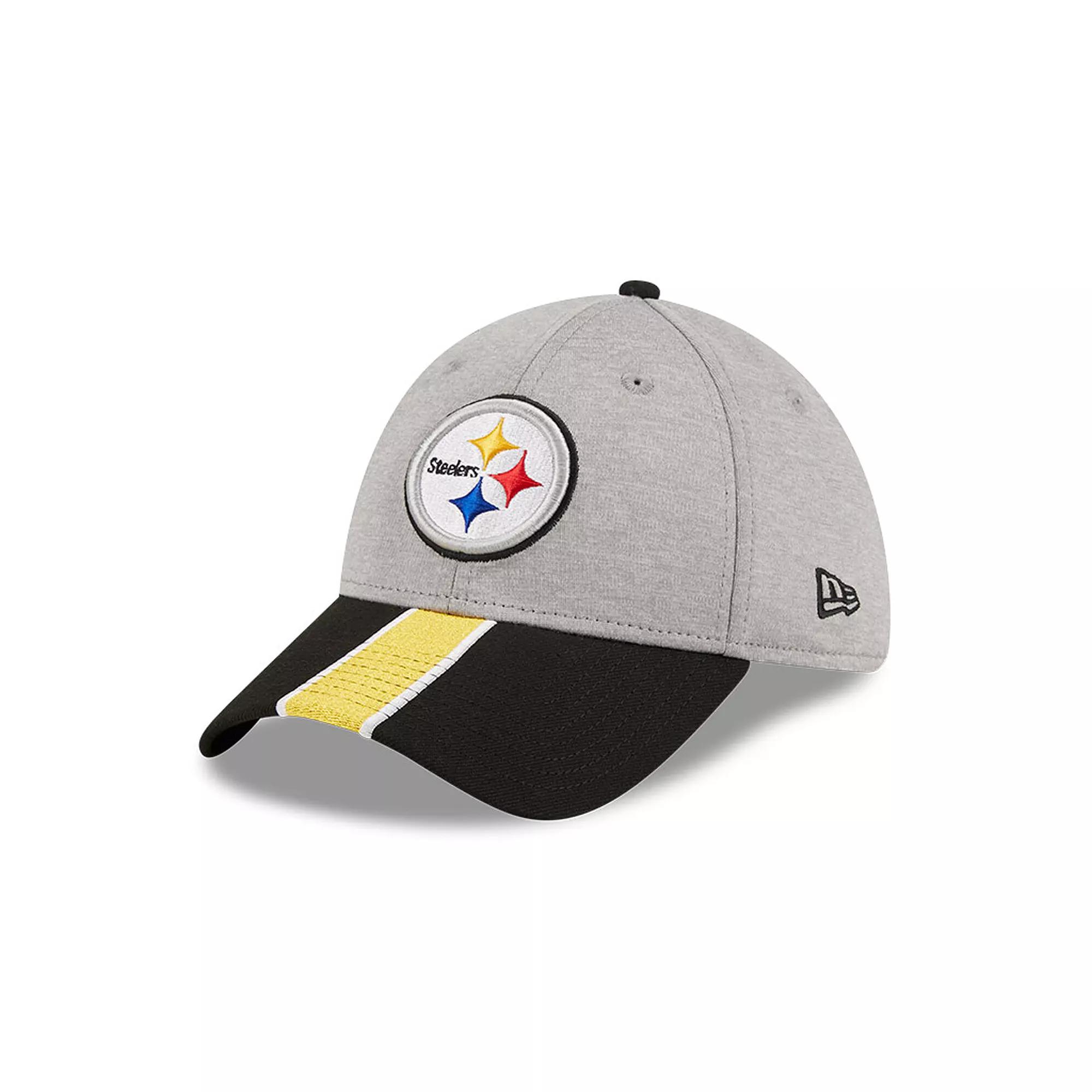 Men's New Era Heather Gray/Royal Los Angeles Rams Striped 39THIRTY Flex Hat, Size: Small/Medium, Grey Product Image