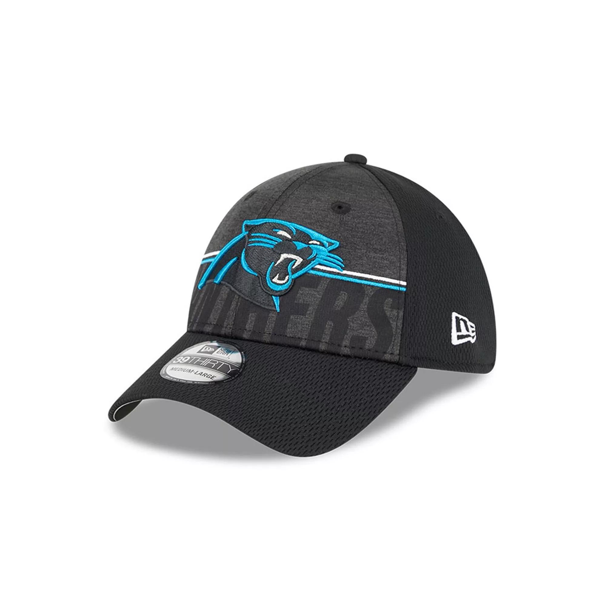 Men's New Era Black Carolina Panthers 2023 NFL Training Camp 39THIRTY Flex Fit Hat, Size: Small/Medium Product Image