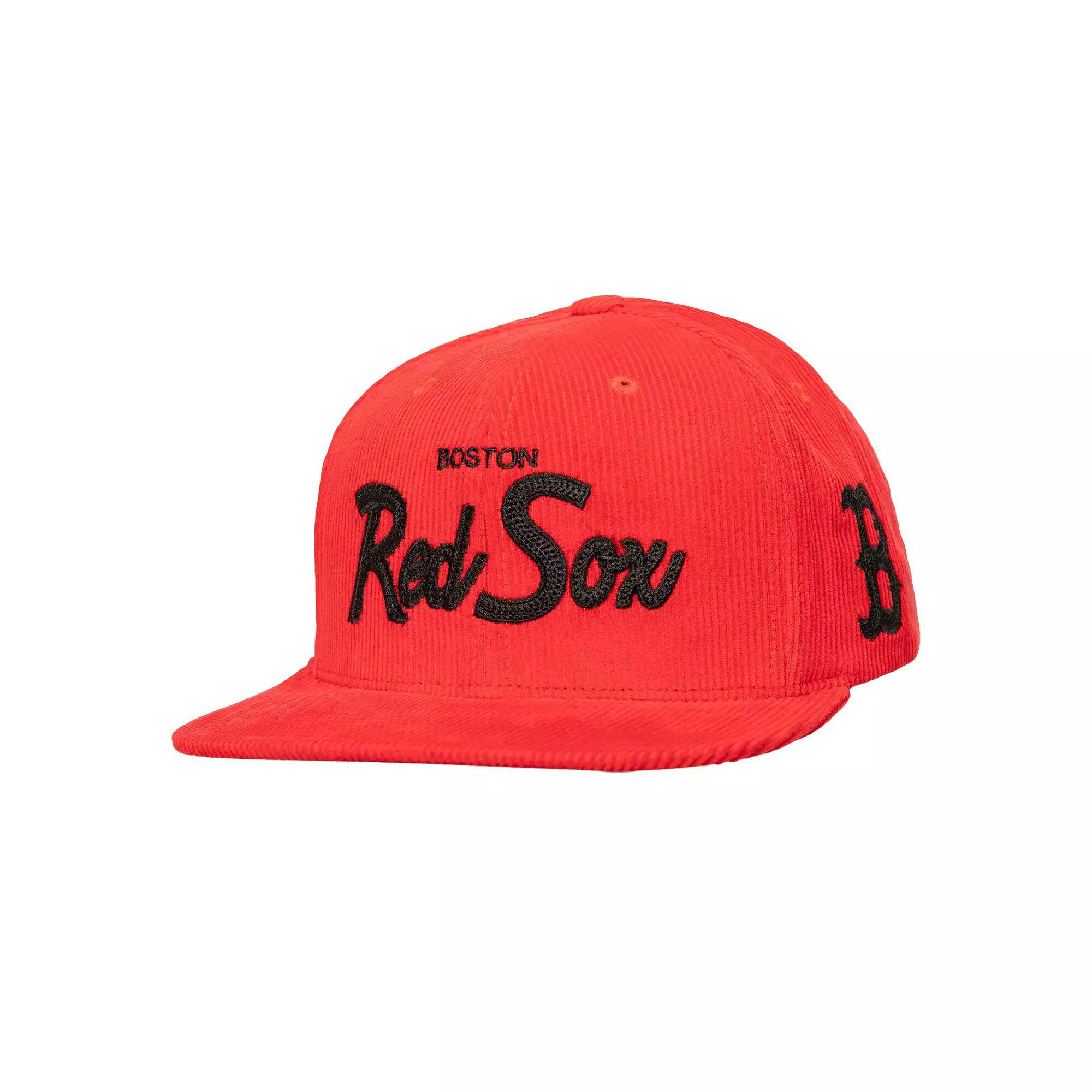 Men's Mitchell & Ness Red Boston Red Sox Corduroy Snapback Hat Product Image