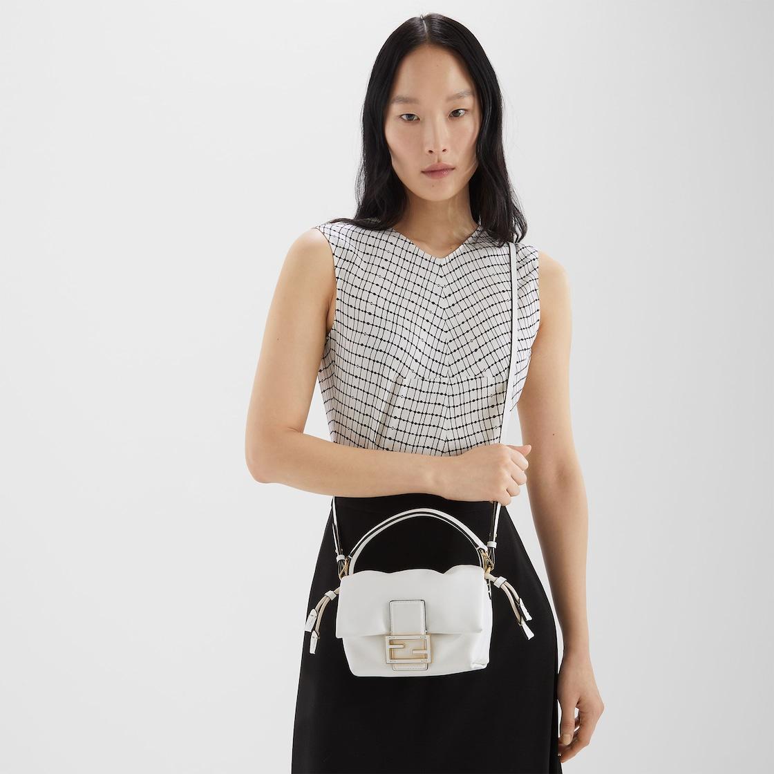 Mamma Baguette SmallWhite nappa leather mini bag Product Image