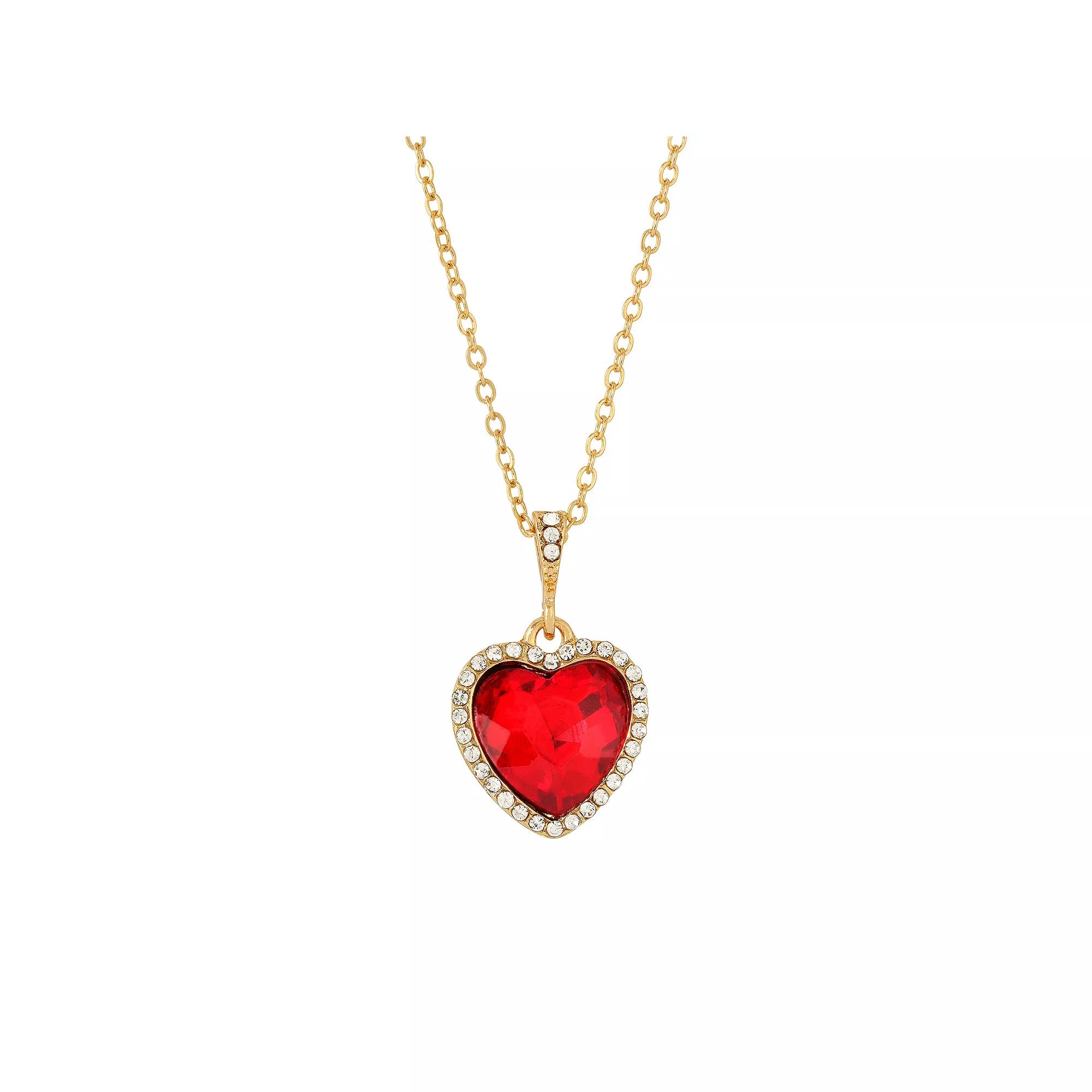 1928 Heart Necklace, Women's, Red Product Image