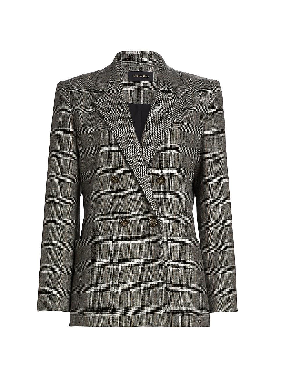 Womens Nebula Plaid Double-Breasted Jacket Product Image