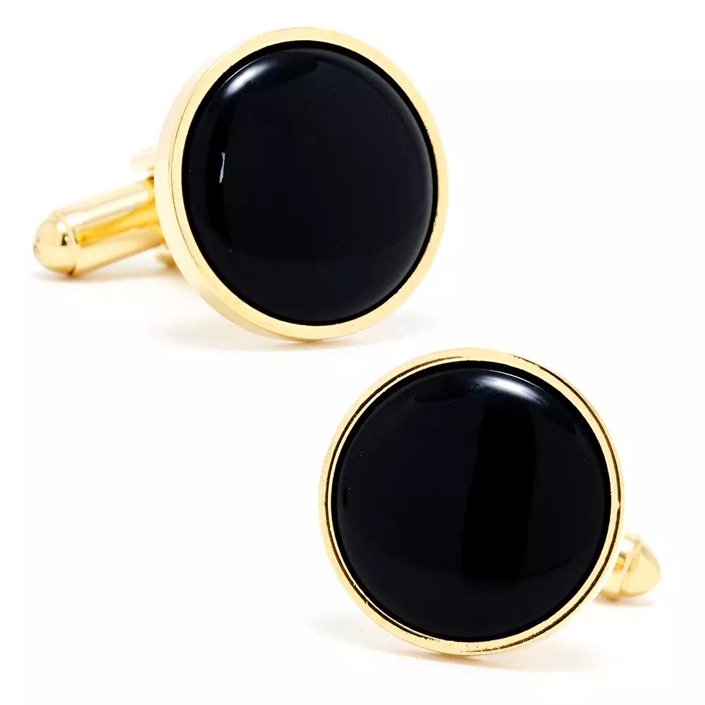 Mens Sterling Silver & Onyx Cufflinks Product Image