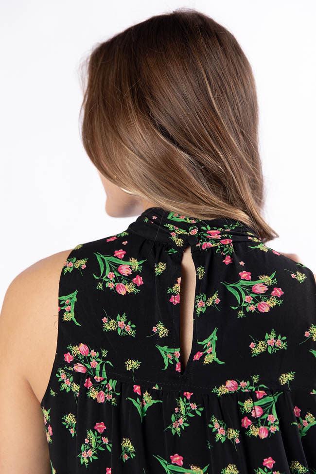 Called It Black Floral Print Mini Dress FINAL SALE Product Image