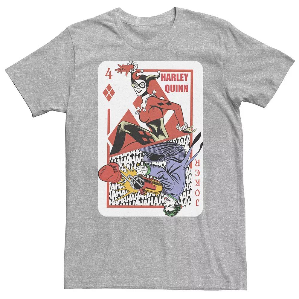 Big & Tall DC Comics Batman Harley Quinn And The Joker Playing Card Tee, Men's,  Product Image