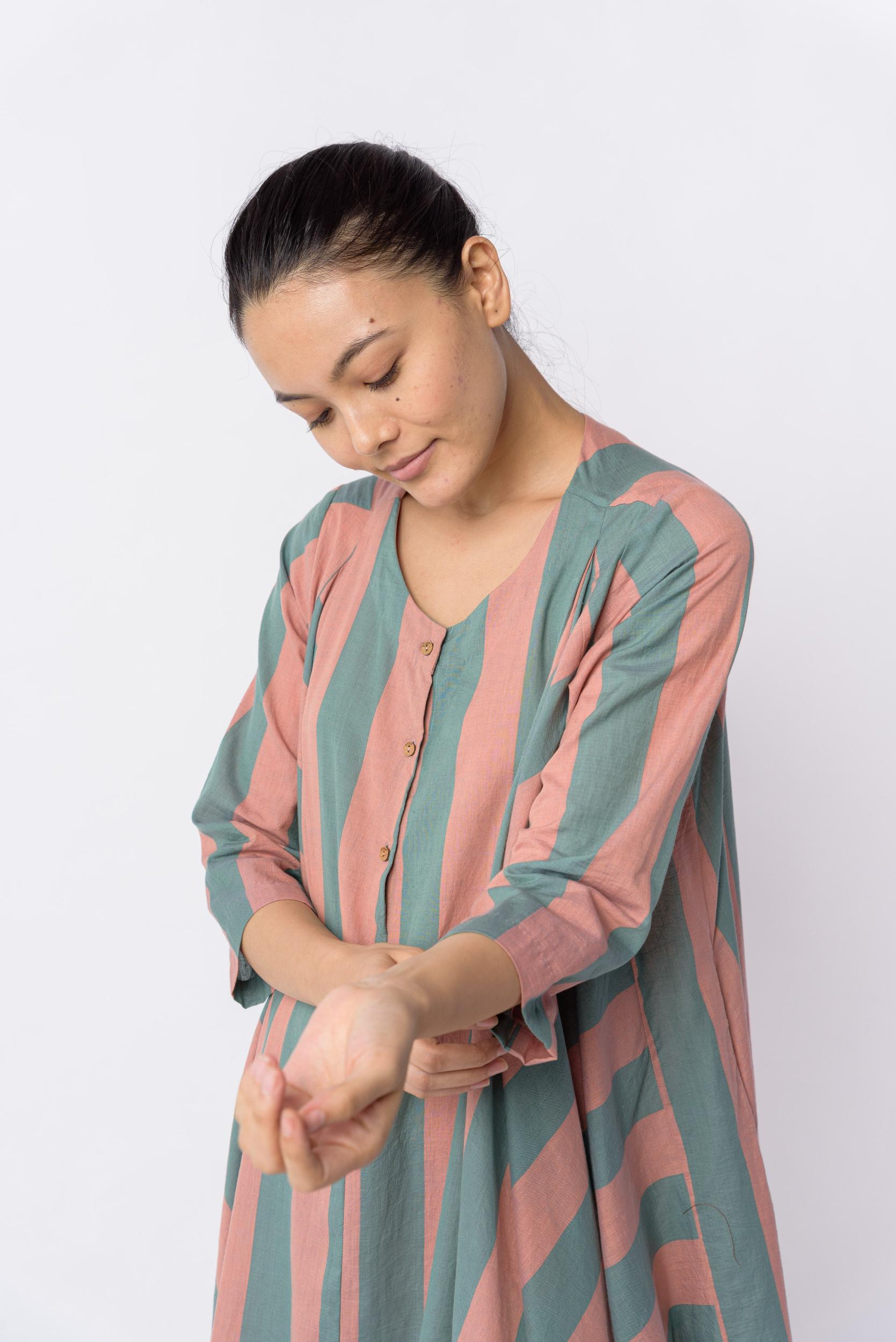 Candy striped short dress Product Image