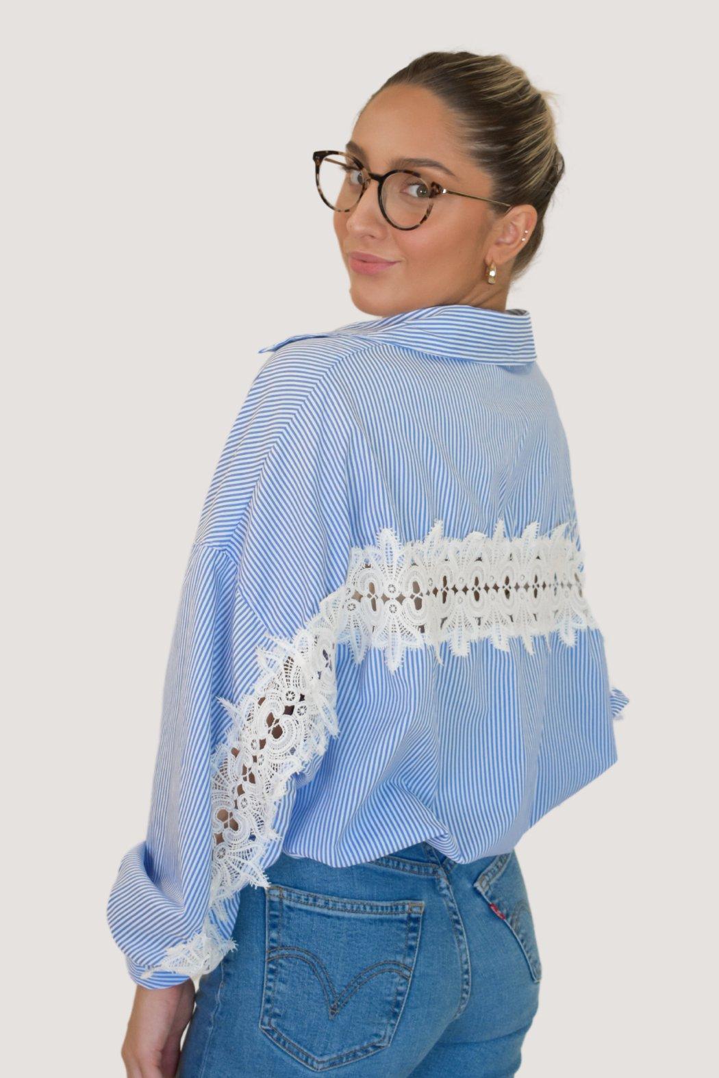 Tie Waist Lace Det Top Product Image