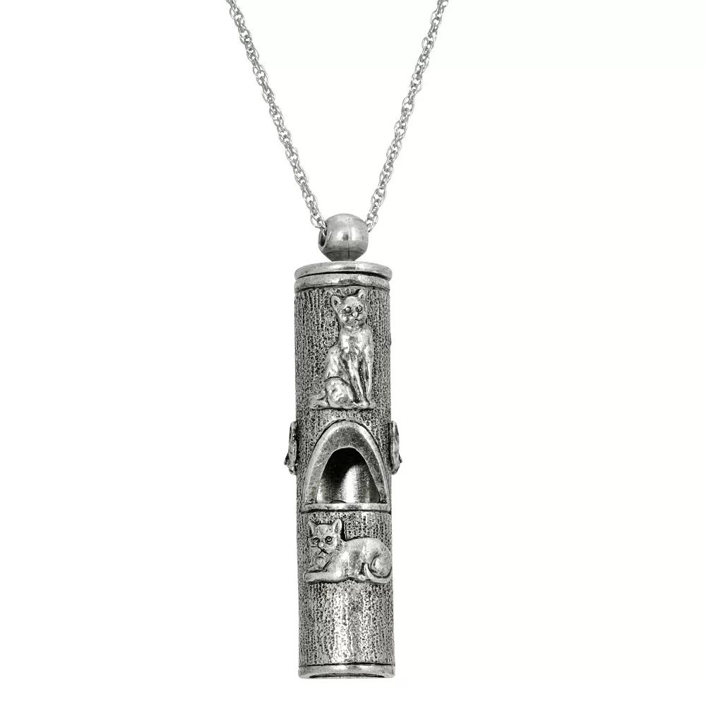 1928 Cat Whistle Necklace, Womens, Silver Tone Product Image