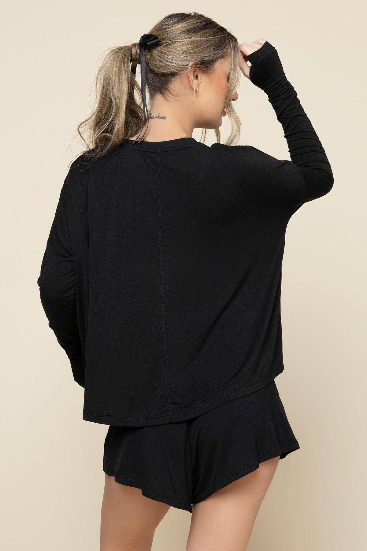 The Perfect Long Sleeve Top - Black Product Image