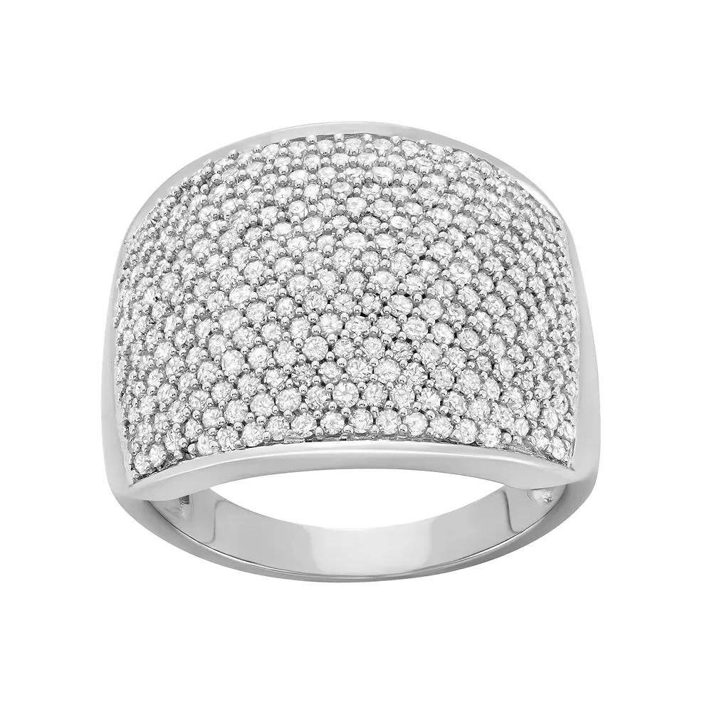10k White Gold 1 1/2 Carat T.W. Diamond Band Ring, Women's, Size: 7 Product Image