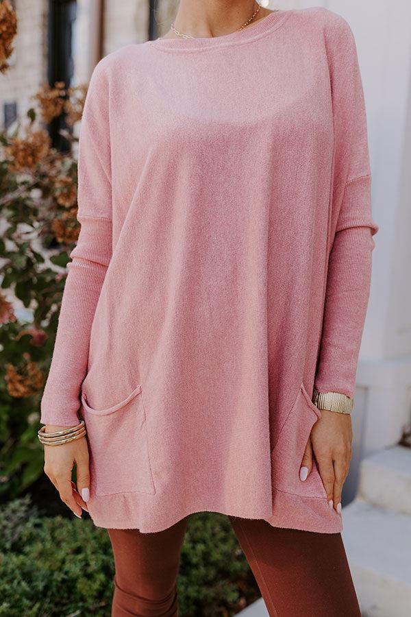 Always Cozy Sweater Top in Pink Product Image