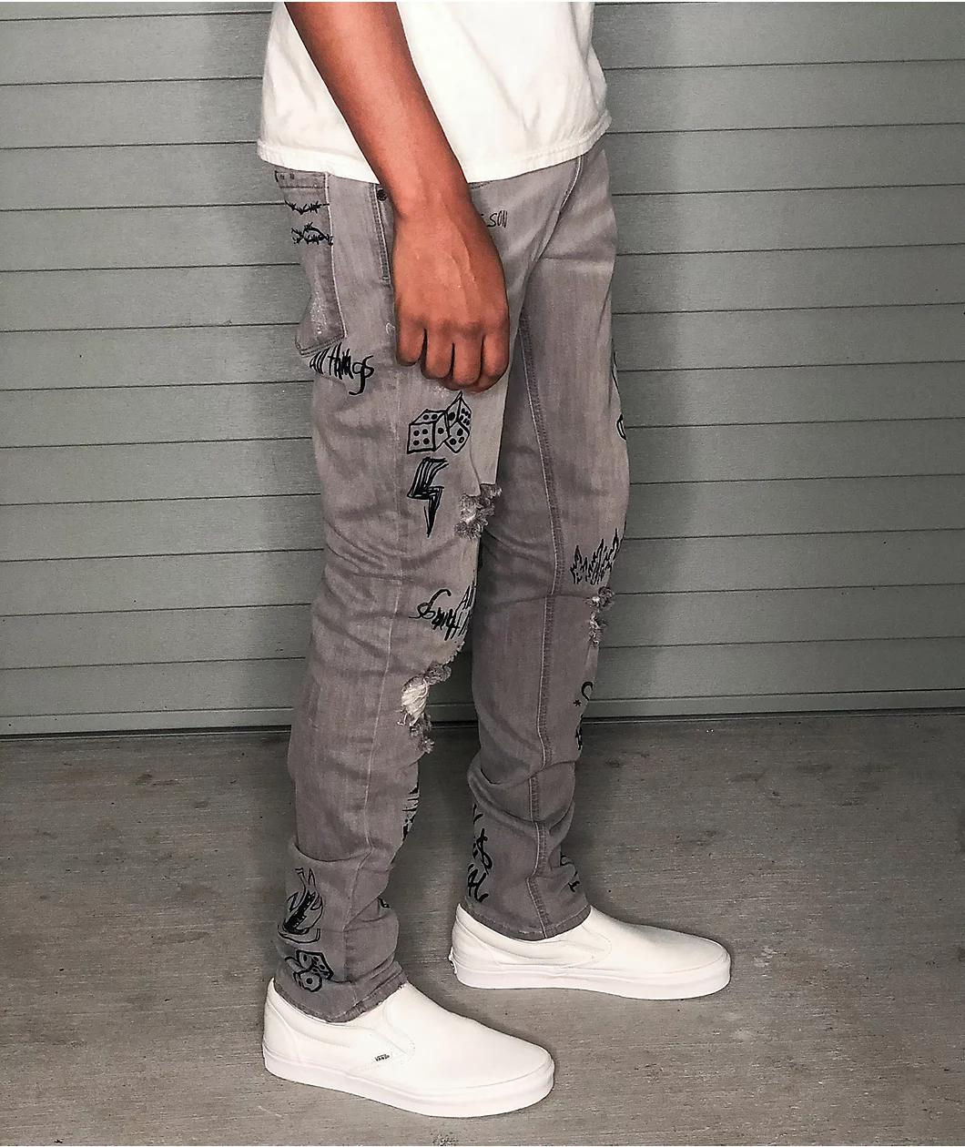 Ninth Hall Stacked Flare Grey Denim Jeans Product Image