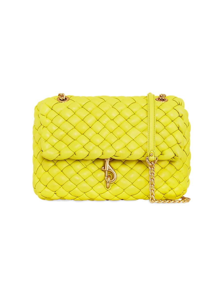 Womens Edie Woven Leather Shoulder Bag Product Image