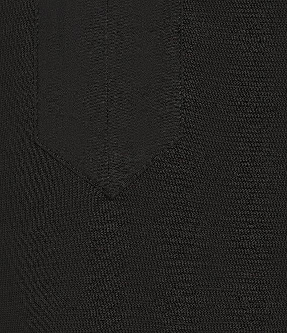 Tommy Bahama Sunset Harbor Solid Cotton Slub Jersey Split V-Neck Bell Sleeves Embroidered Trim A-Line Dress Product Image